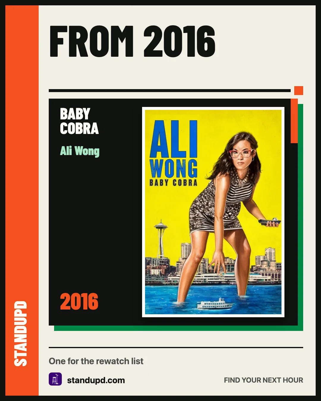 Playbill social card featuring Ali Wong's Baby Cobra
